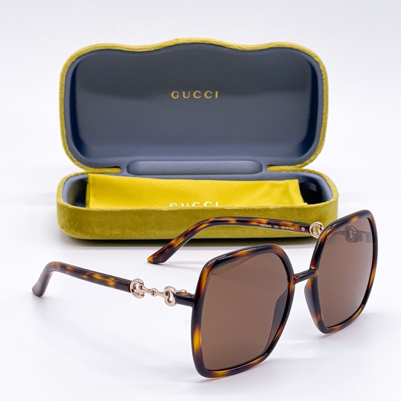 NEW GUCCI GG0890S 002 SUNGLASSES GUCCI GG0890 BROW - Picture 1 of 13